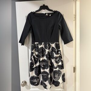 Anthropologie Maeve Vintage Look Boatneck Dress with Silk Blend Skirt Size‎ 10